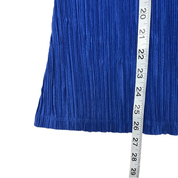 The Limited Collection Vibrant Blue Pleated V Neck Flutter Sleeve Top - Picture 5 of 9